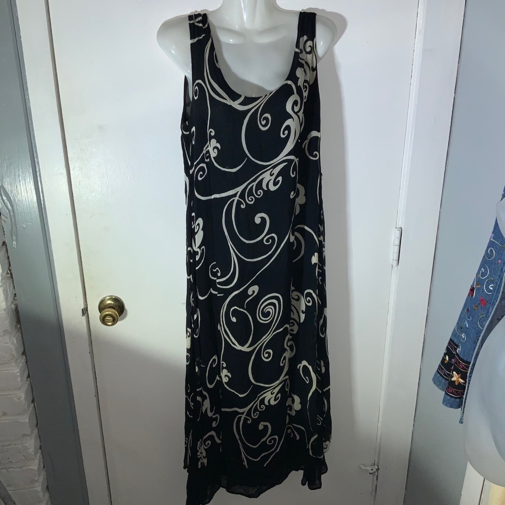 LOLETTE  B&W LONG SLEEVELESS DRESS Med